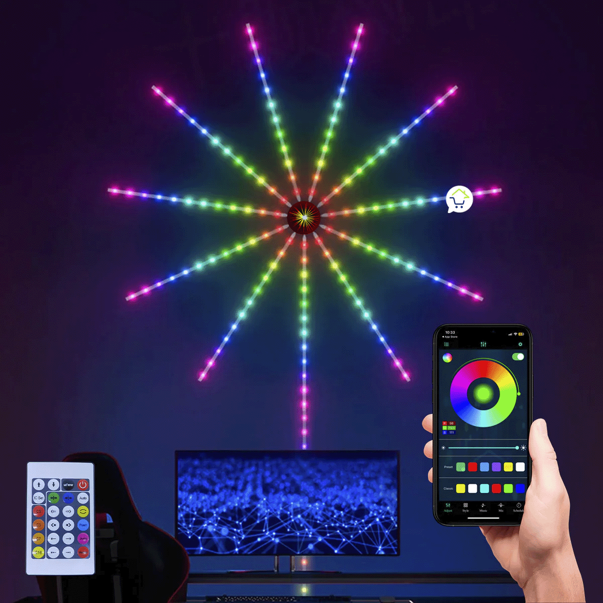 Tira LED Fuegos Artificiales ECC180RGB